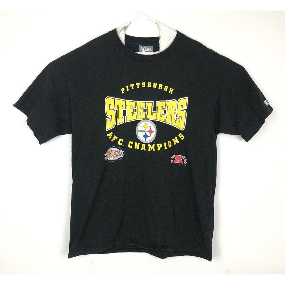 VTG Mens 1996 Lee Sport Pittsburgh Steelers AFC Champions Tee Shirt SZ XL USA